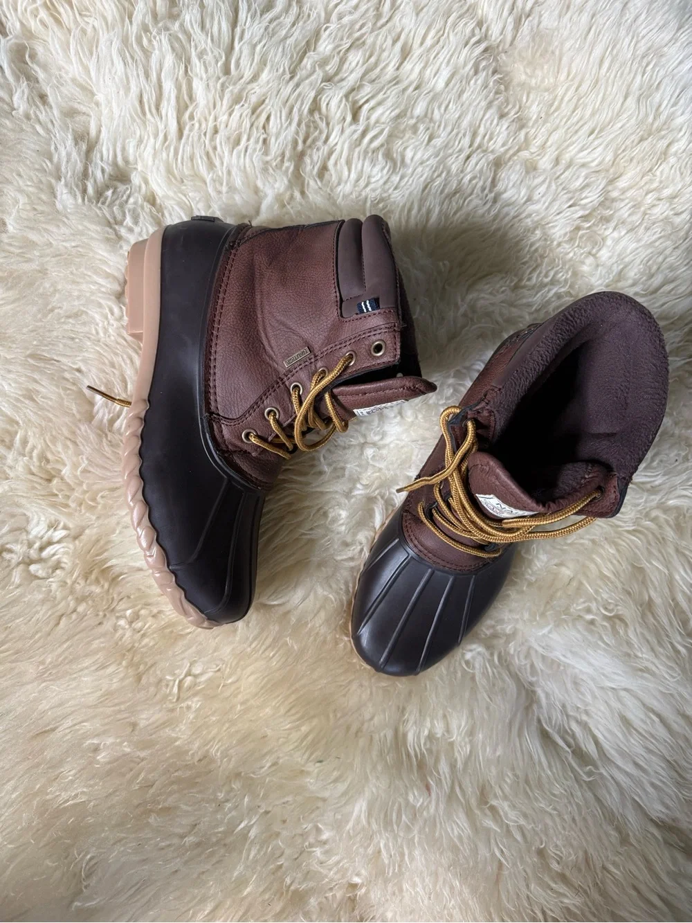 NEW Nautica Men 10 Channing leather cold weather Warm Waterproof Duck Boots shoe